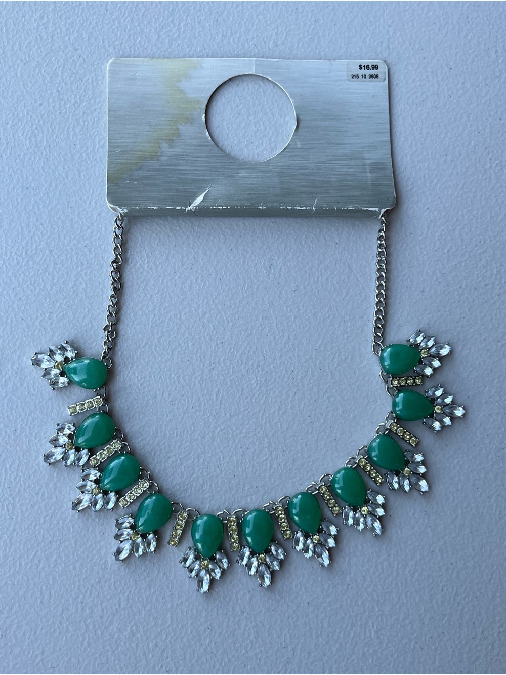 Green Crystal Statement Necklace - Women Jewelry